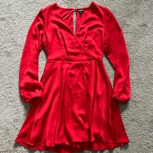 Long Sleeve Red Dress